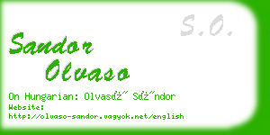 sandor olvaso business card